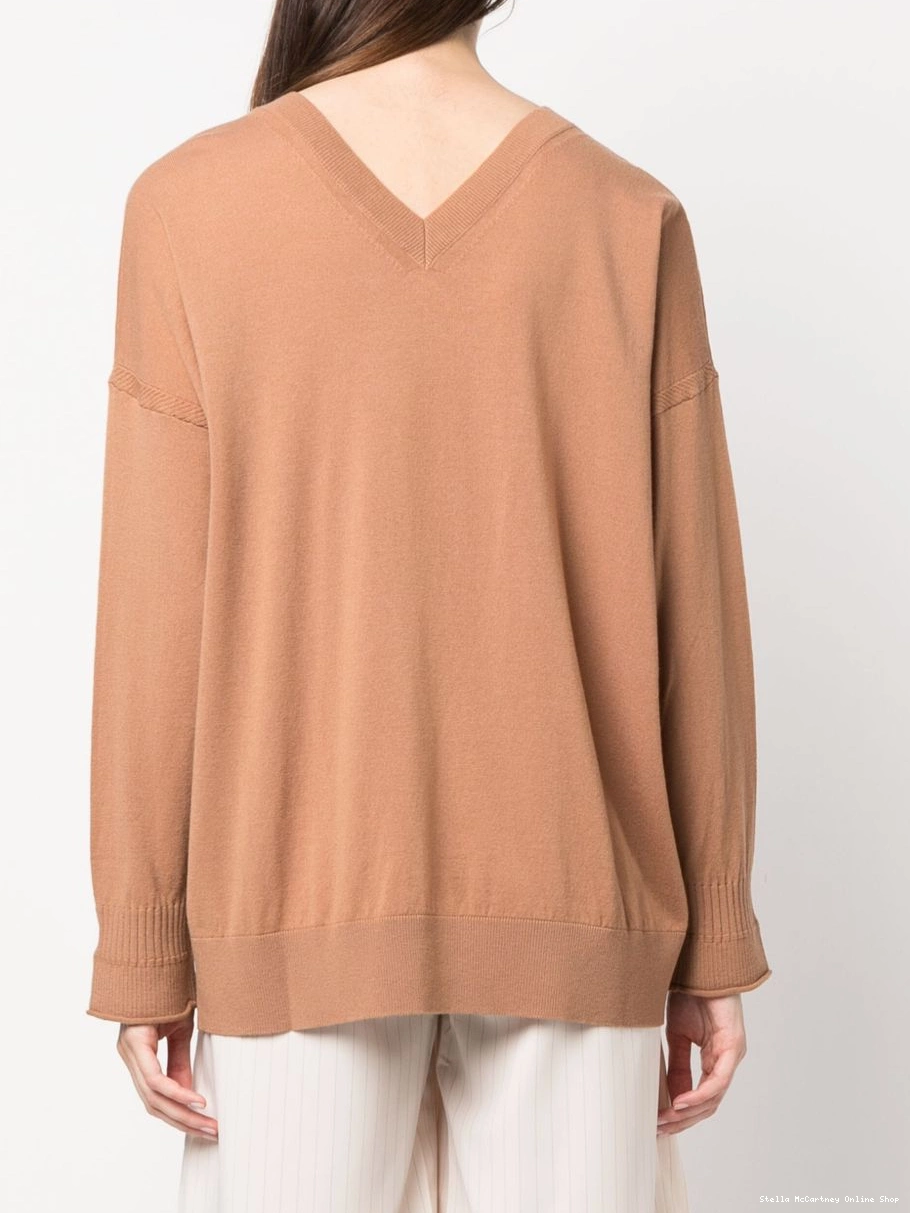 Affordable McCartney Stella logo-plaque jumper knitted Women V-neck 0408